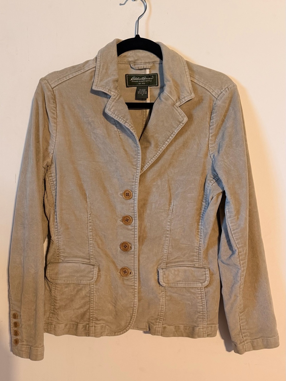 Eddie Bauer Women's Light Tan Corduroy Blazer Jacket - Size 10